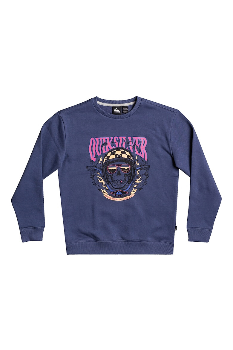 QUIKSILVER Bluza sport din amestec de bumbac organic cu imprimeu Bike Skulls - Pled.ro