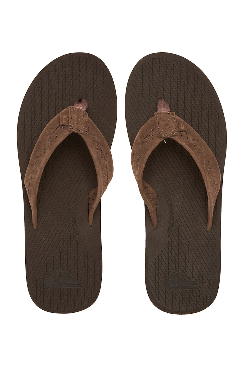 QUIKSILVER Papuci flip-flop de piele nabuc Left Coast - Pled.ro