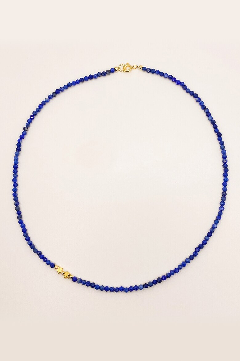 Rain Jewelry Colier placat cu aur de 14K si margele lapis lazuli - Pled.ro