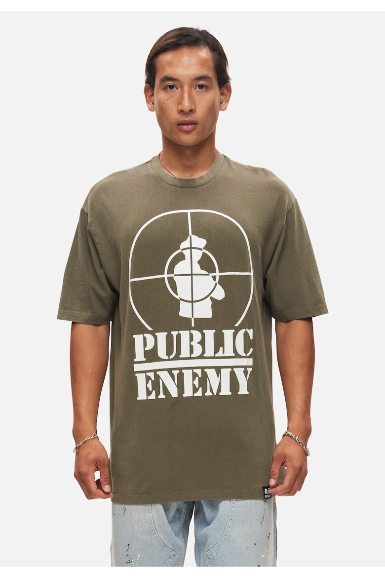 Recovered Tricou cu imprimeu contrastant Public Enemy - Pled.ro