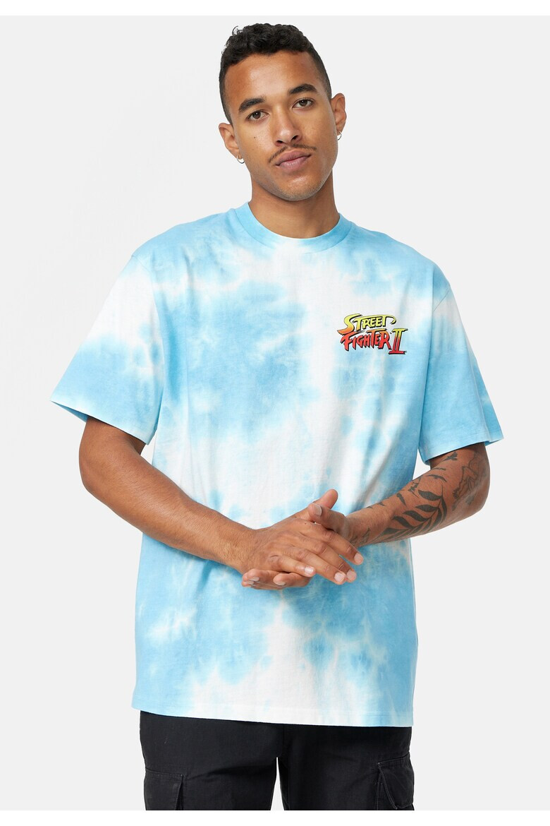 Recovered Tricou cu imprimeu foto si tie-dye Street Fighter 4485 - Pled.ro