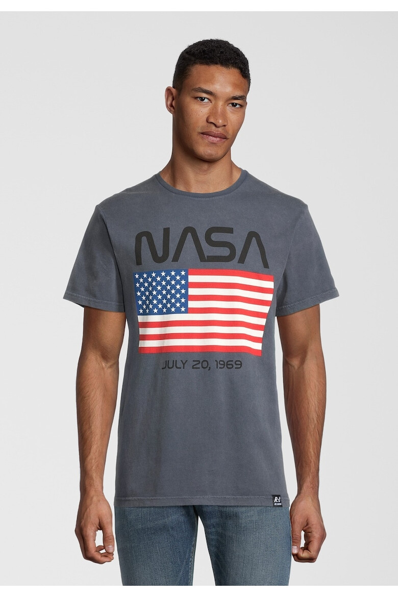 Recovered Tricou cu imprimeu NASA Moon Landing Date USA Flag 5503 - Pled.ro