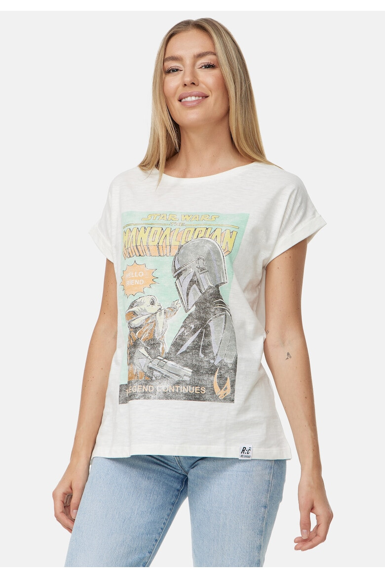 Recovered Tricou de bumbac cu decolteu rotund Star Wars The Mandalorian 4039 - Pled.ro