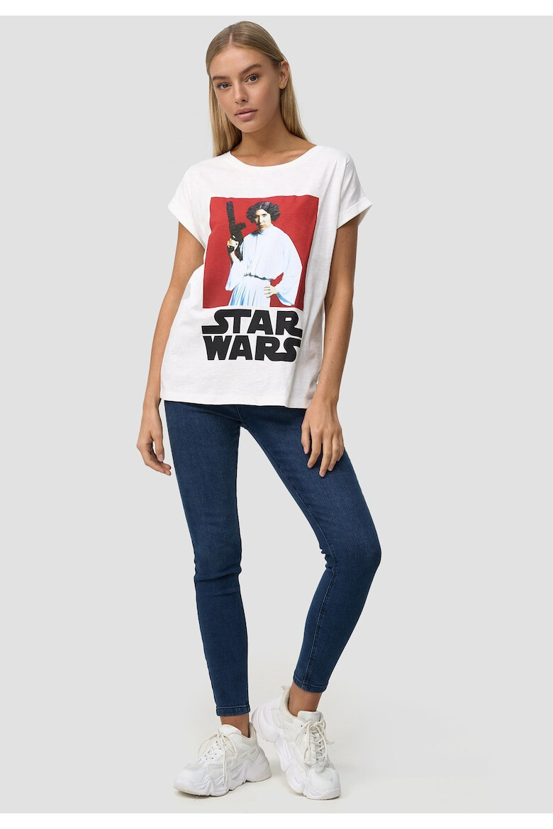 Recovered Tricou de bumbac cu decolteur rotund Star Wars Princess Leia 4031 - Pled.ro