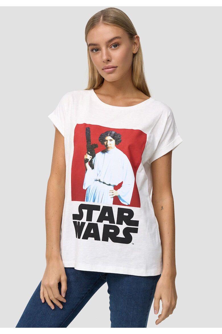 Recovered Tricou de bumbac cu decolteur rotund Star Wars Princess Leia 4031 - Pled.ro