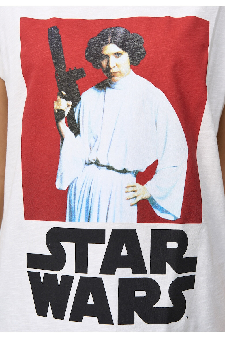 Recovered Tricou de bumbac cu decolteur rotund Star Wars Princess Leia 4031 - Pled.ro