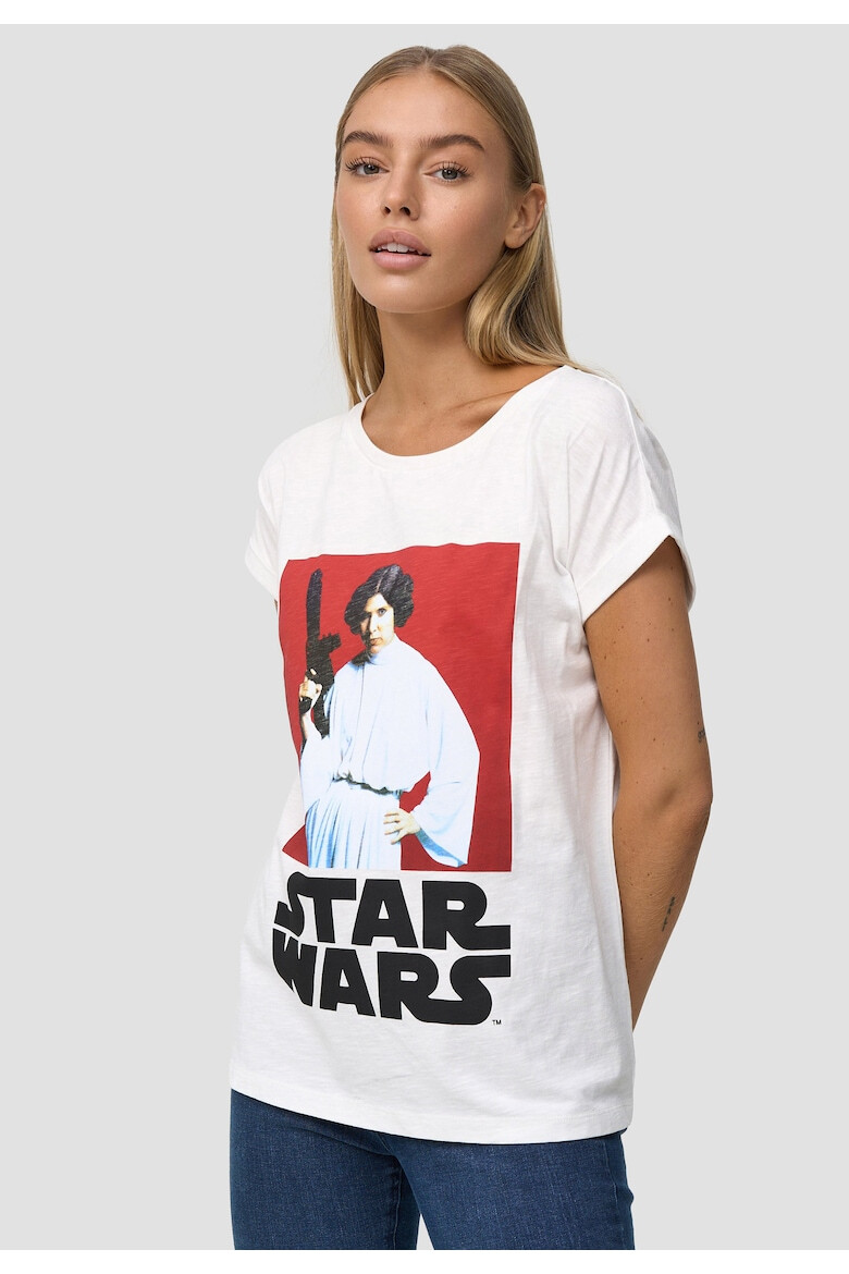 Recovered Tricou de bumbac cu decolteur rotund Star Wars Princess Leia 4031 - Pled.ro