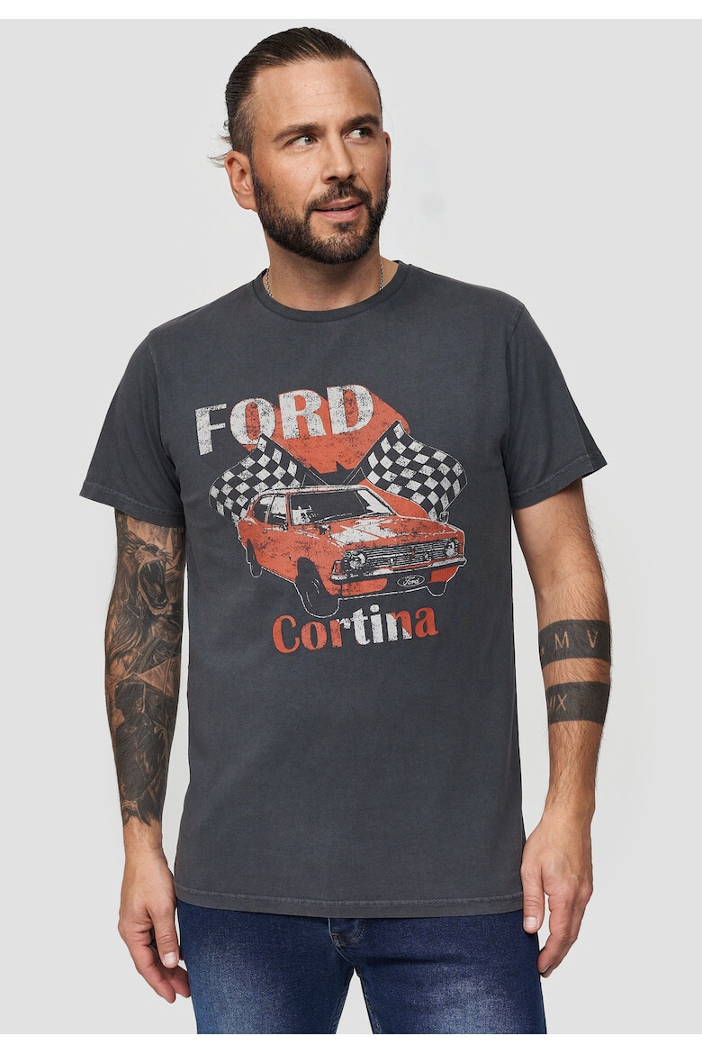 Recovered Tricou din bumbac cu imprimeu Ford Vintage Cortina 3311 - Pled.ro