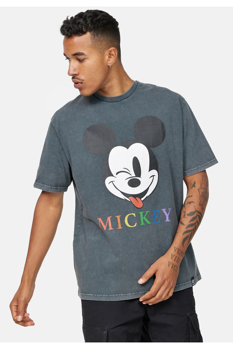 Recovered Tricou lejer cu decolteu la baza gatului si imprimeu Mickey Mouse - Pled.ro