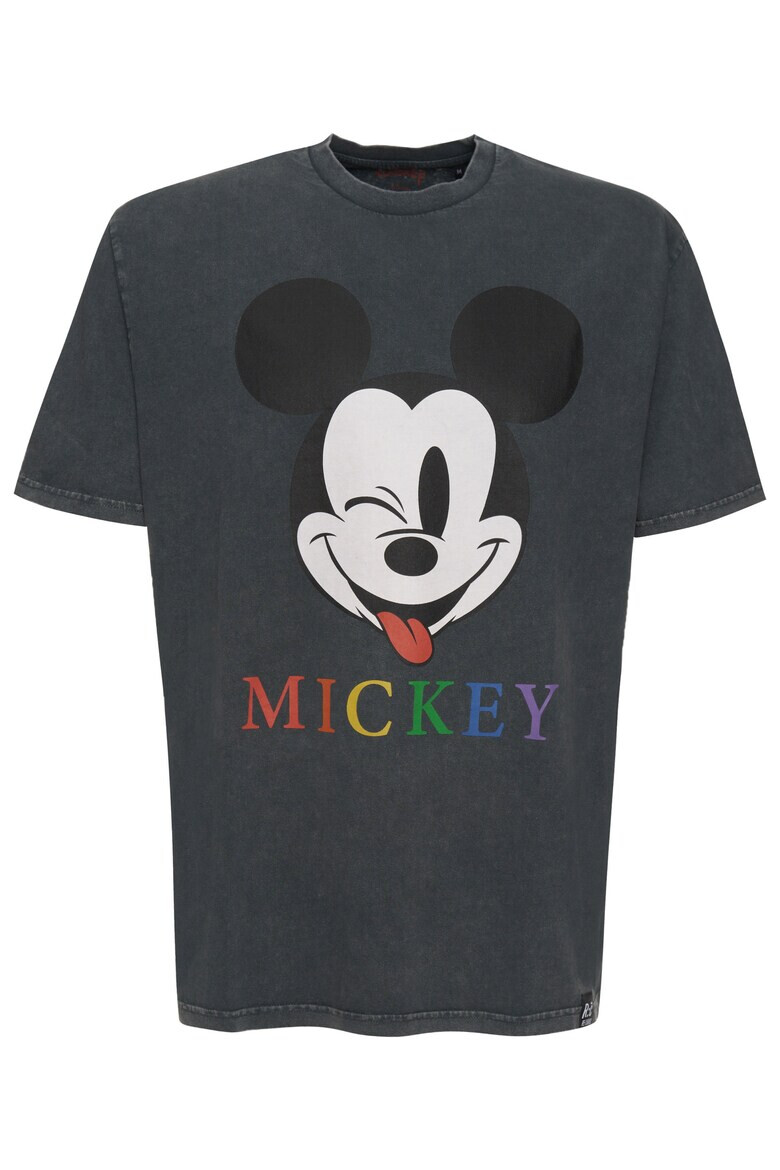 Recovered Tricou lejer cu decolteu la baza gatului si imprimeu Mickey Mouse - Pled.ro