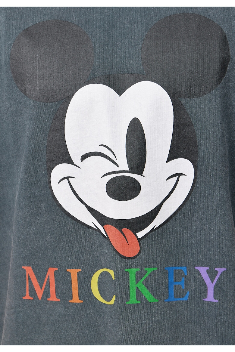 Recovered Tricou lejer cu decolteu la baza gatului si imprimeu Mickey Mouse - Pled.ro