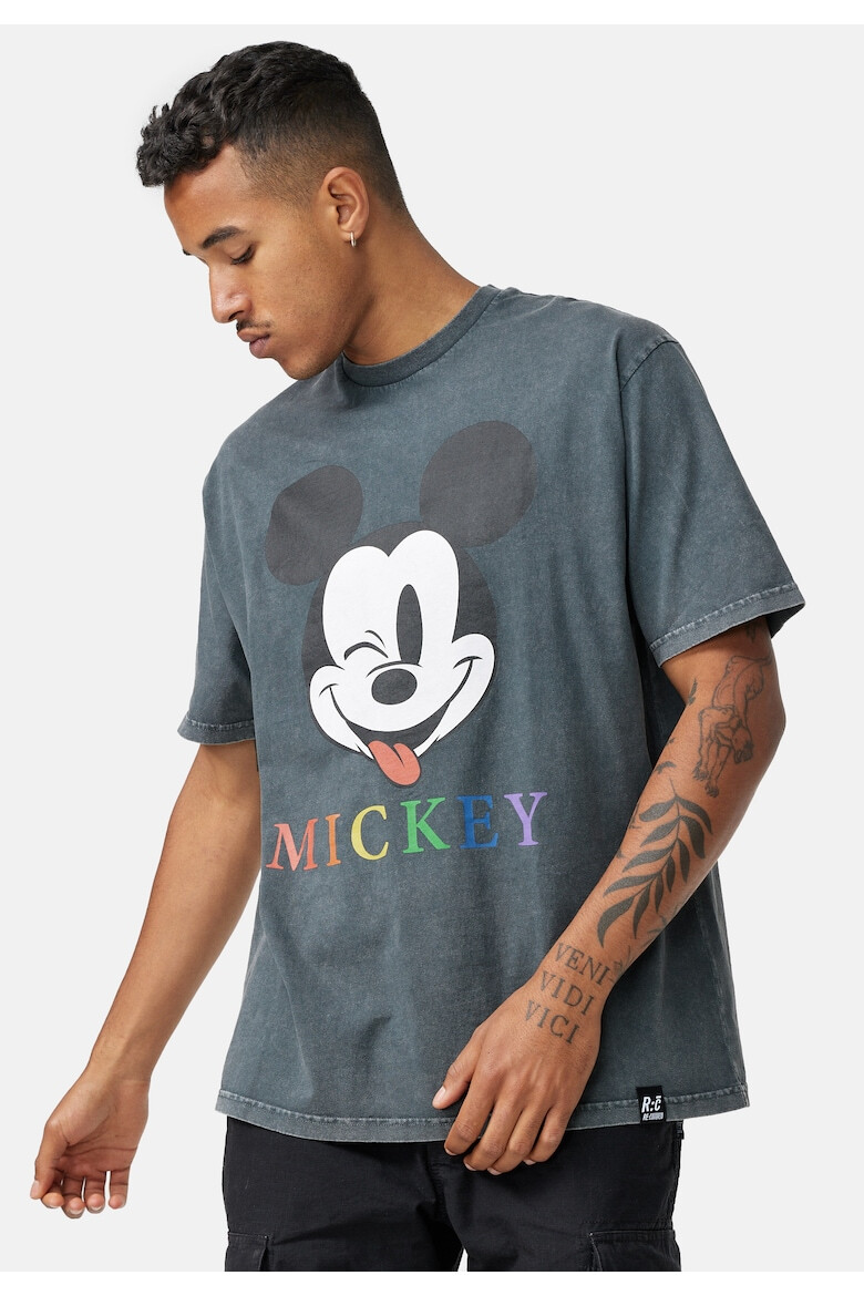 Recovered Tricou lejer cu decolteu la baza gatului si imprimeu Mickey Mouse - Pled.ro