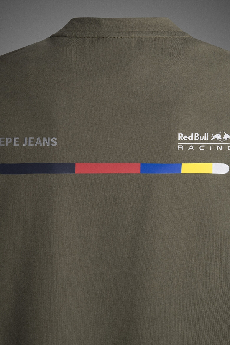 Red Bull Racing by Pepe Jeans London Red Bull Racing by Pepe Jeans Bluza cu decolteu la baza gatului si imprimeu logo - Pled.ro