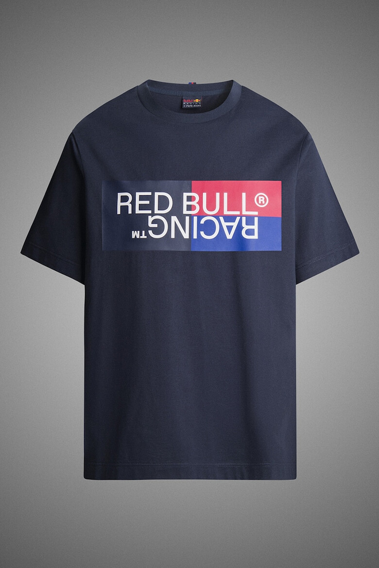 Red Bull Racing by Pepe Jeans London Tricou cu decolteu la baza gatului si imprimeu logo - Pled.ro