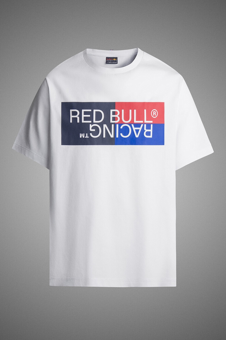 Red Bull Racing by Pepe Jeans London Tricou cu decolteu la baza gatului si imprimeu logo - Pled.ro