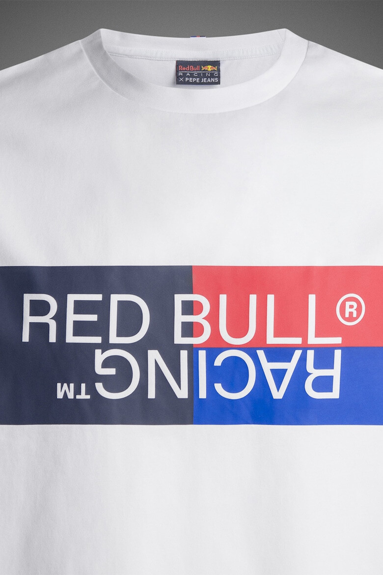 Red Bull Racing by Pepe Jeans London Tricou cu decolteu la baza gatului si imprimeu logo - Pled.ro