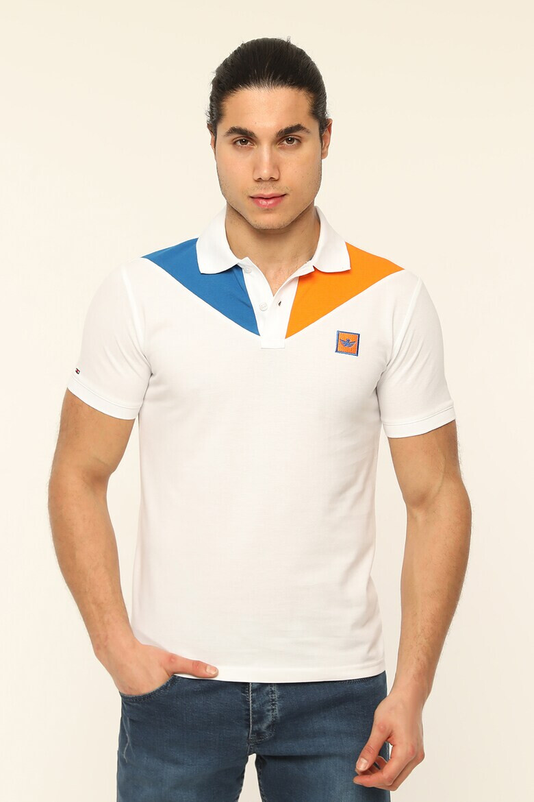 Red White and Blue Tricou polo colorblock de bumbac Mares - Pled.ro