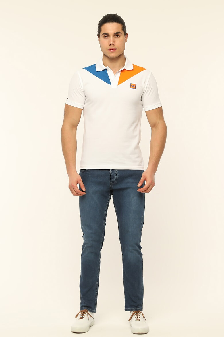 Red White and Blue Tricou polo colorblock de bumbac Mares - Pled.ro