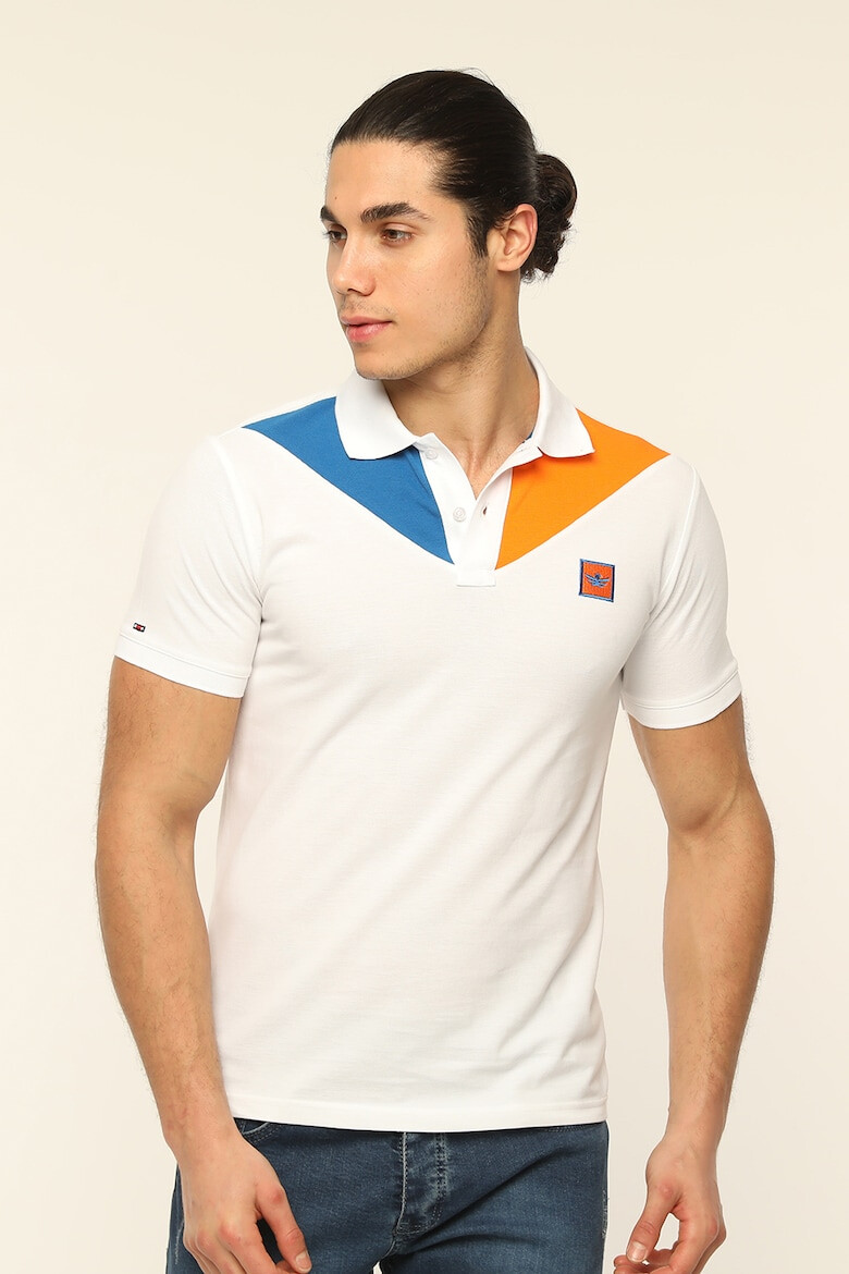 Red White and Blue Tricou polo colorblock de bumbac Mares - Pled.ro