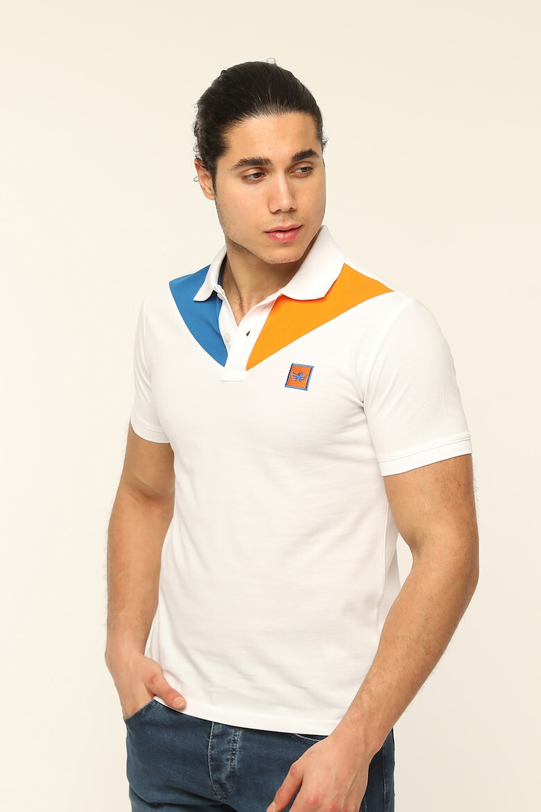 Red White and Blue Tricou polo colorblock de bumbac Mares - Pled.ro