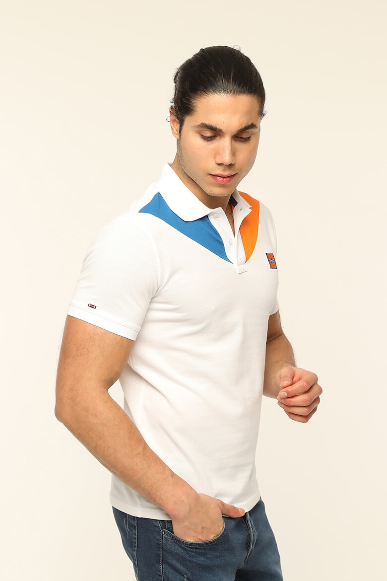 Red White and Blue Tricou polo colorblock de bumbac Mares - Pled.ro