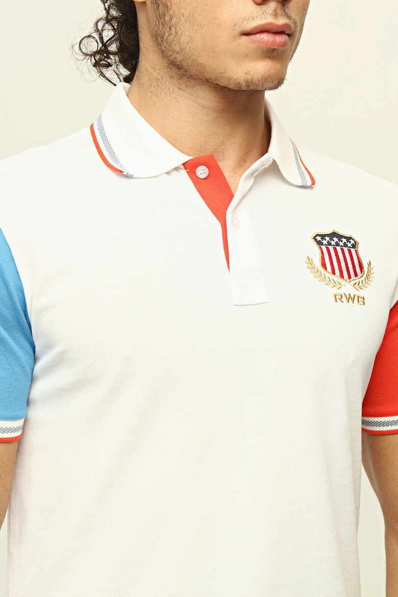 Red White and Blue Tricou polo colorblock New Como - Pled.ro