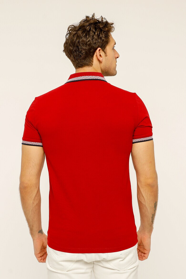 Red White and Blue Tricou polo de bumbac Longer - Pled.ro