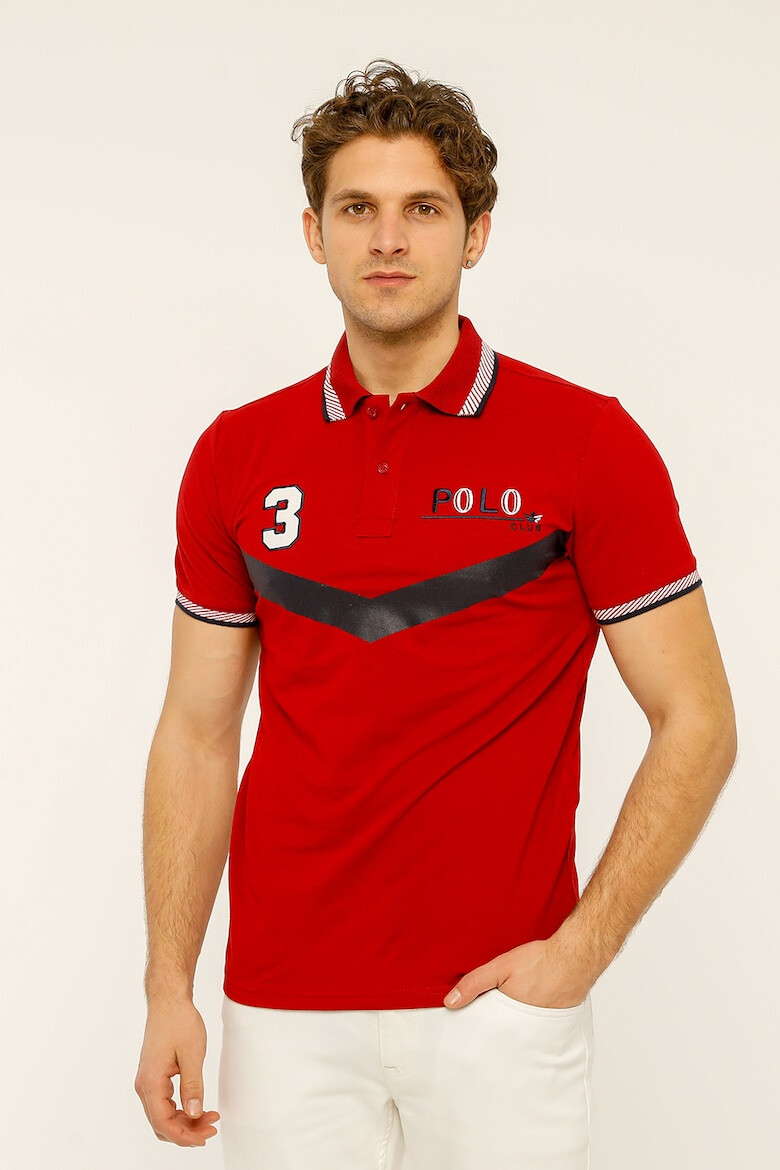 Red White and Blue Tricou polo de bumbac Longer - Pled.ro