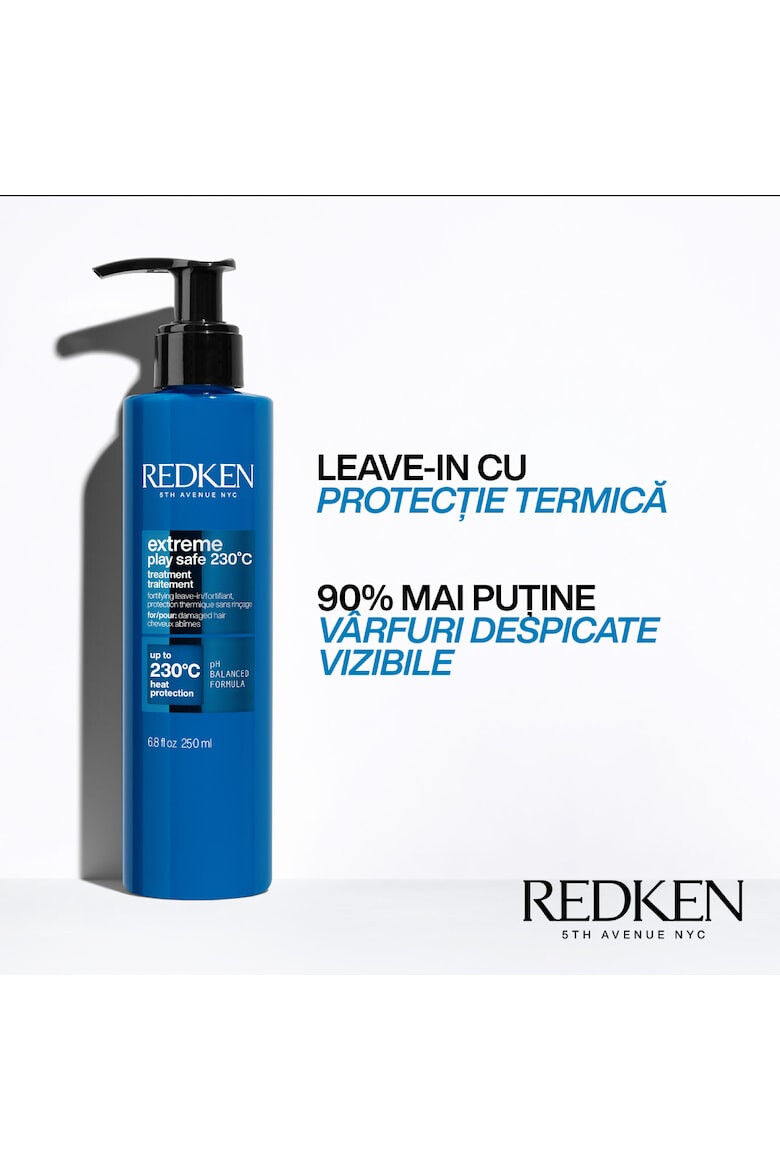 Redken Protectie termica Extreme Play Safe 230 C pentru parul deteteriorat fara clatire 250 ml - Pled.ro