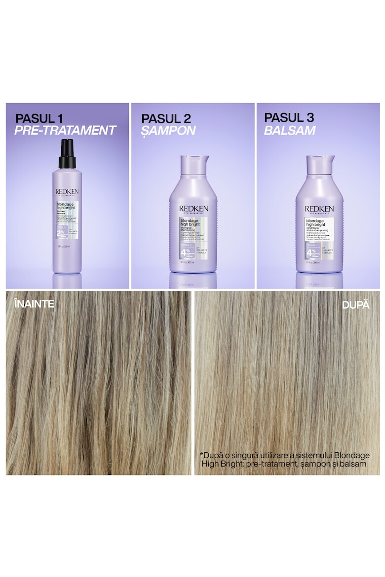 Redken Tratament concentrat intens pre-sampon Blondage High Bright pentru par blond 250 ml - Pled.ro