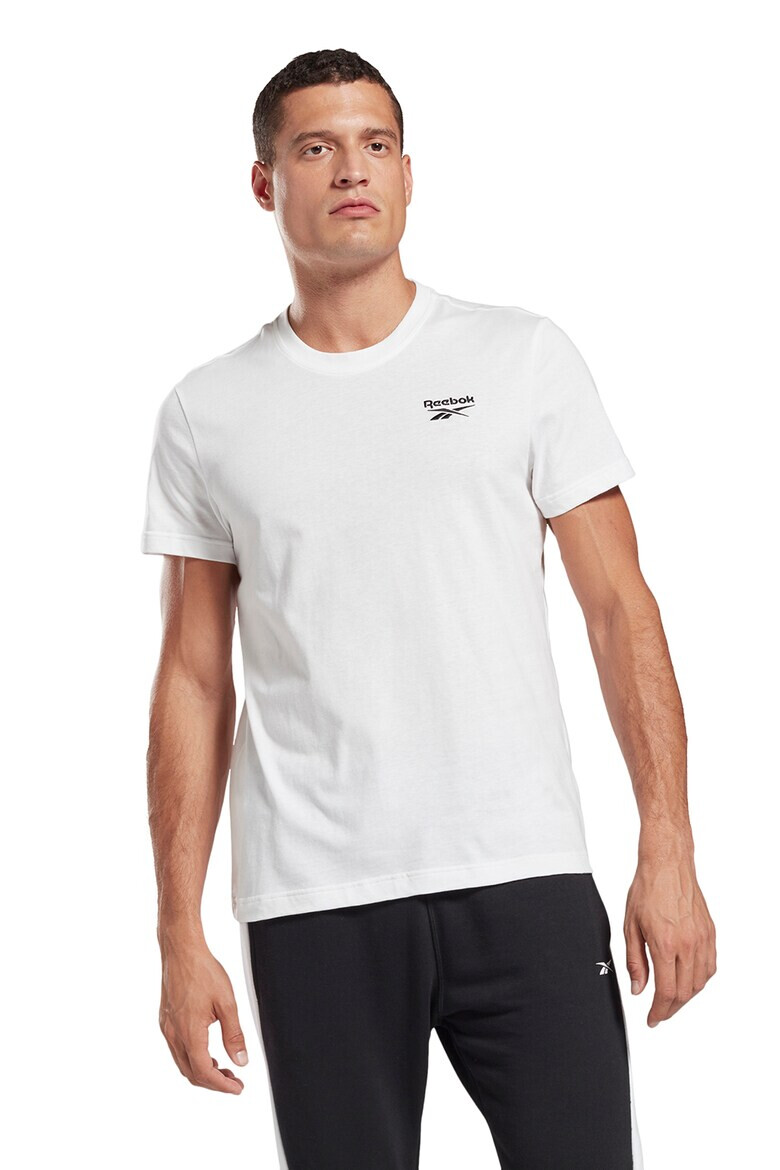 Reebok Tricou cu decolteu la baza gatului si detaliu logo brodat - Pled.ro