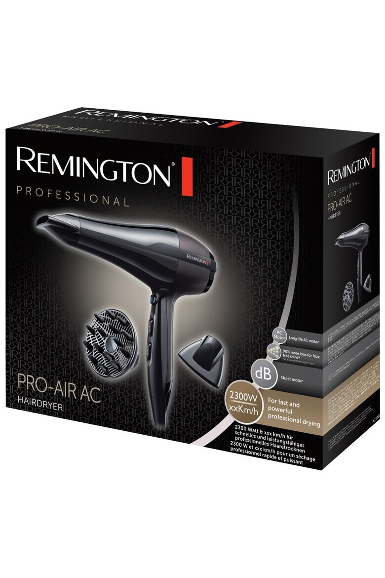 Remington Uscator de par 2300 W 3 Trepte temperatura 2 Viteze Tehnologie cu ioni Concentrator Difuzor Negru - Pled.ro