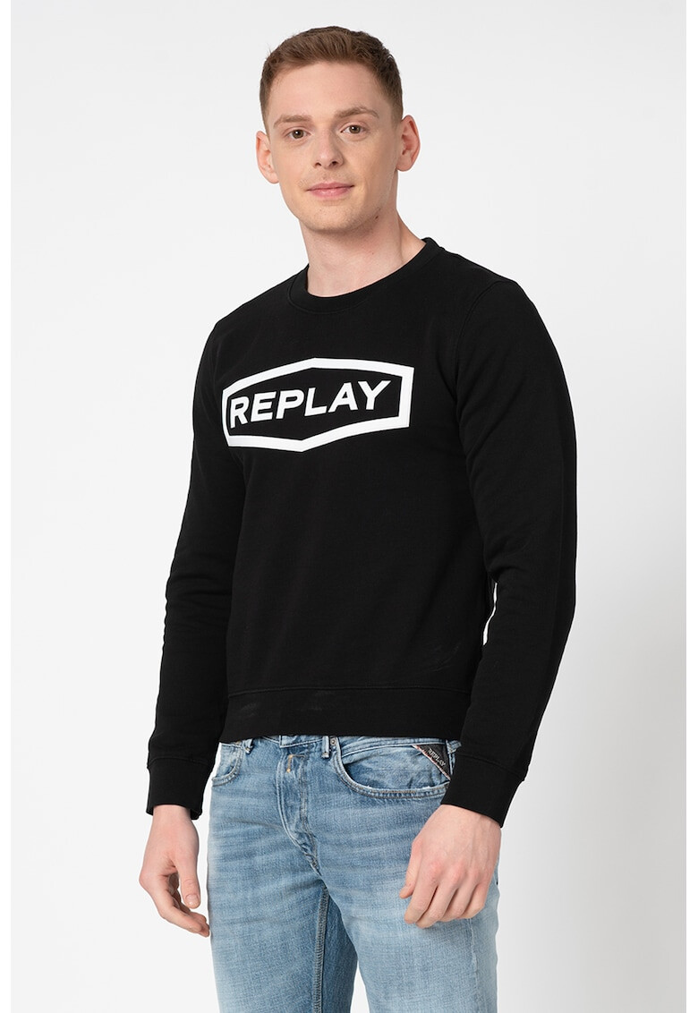 Replay Bluza sport din bumbac cu logo in relief - Pled.ro