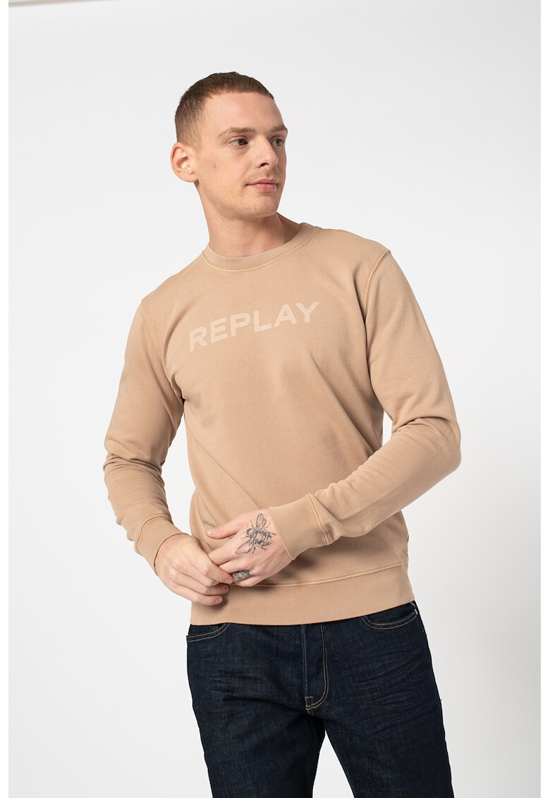 Replay Bluza sport din bumbac organic cu imprimeu logo - Pled.ro