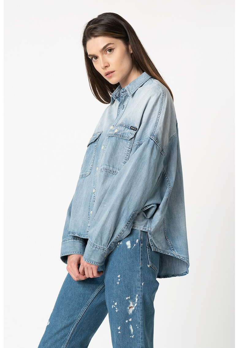 Replay Camasa asimetrica din denim - Pled.ro