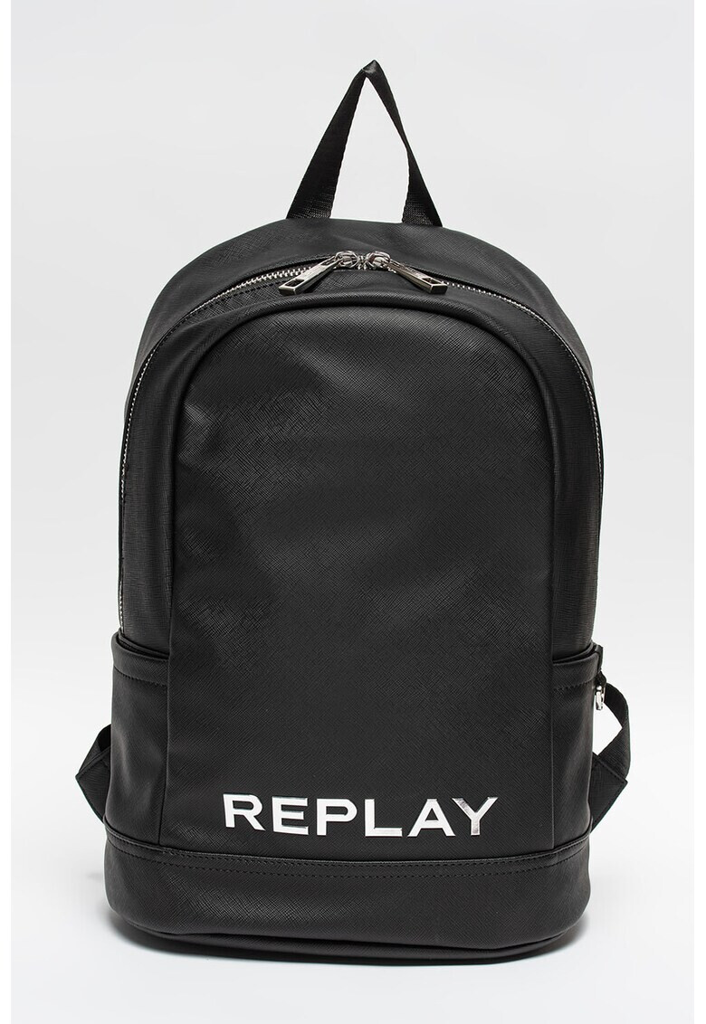 Replay Rucsac de piele saffiano ecologica cu logo - Pled.ro