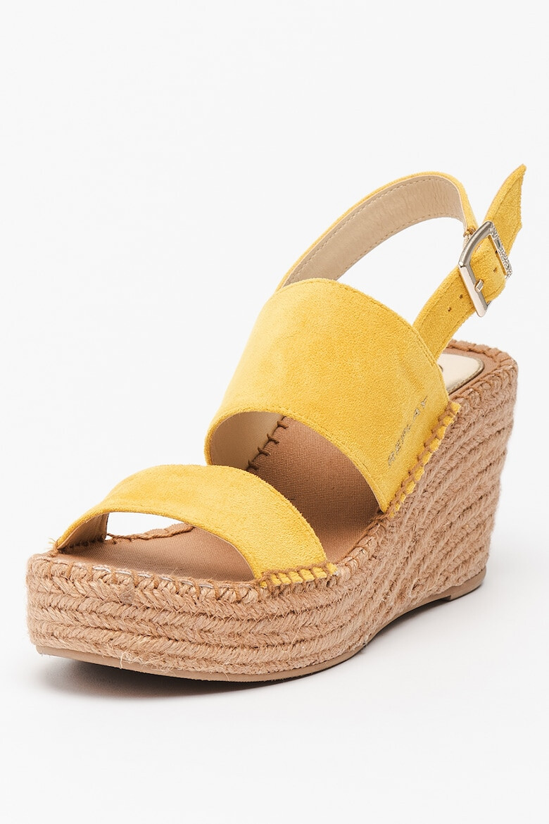 Replay Sandale -espadrile wedge de piele intoarsa ecologica Susan - Pled.ro