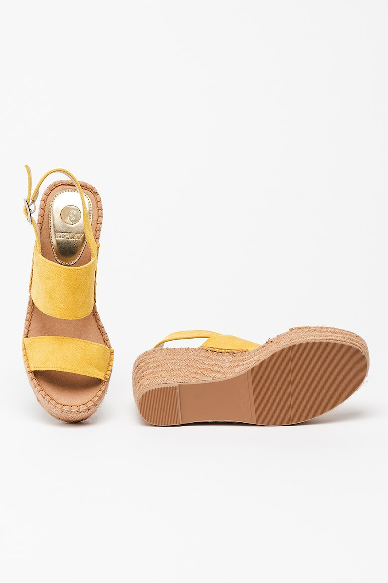 Replay Sandale -espadrile wedge de piele intoarsa ecologica Susan - Pled.ro