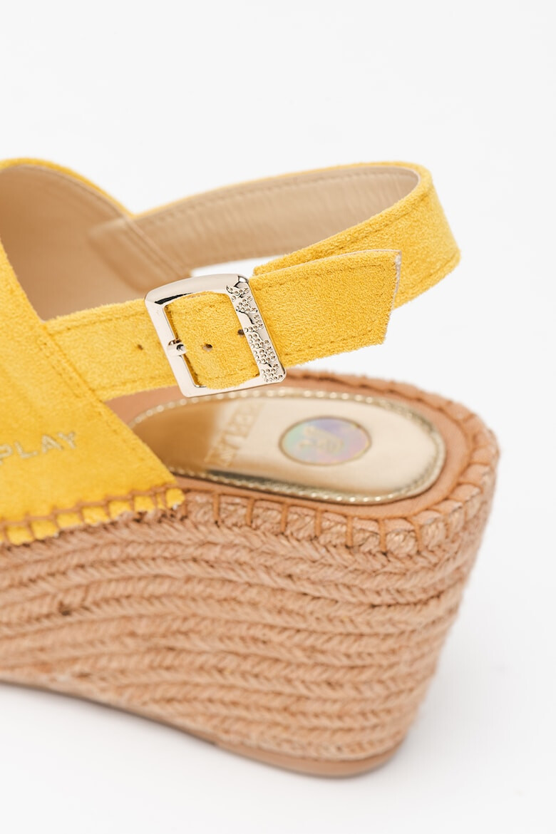 Replay Sandale -espadrile wedge de piele intoarsa ecologica Susan - Pled.ro