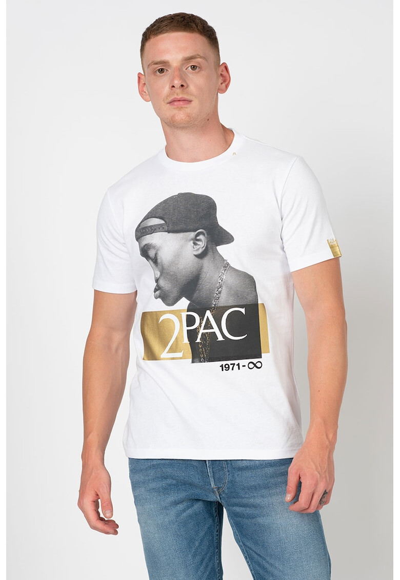 Replay Tricou cu decolteu la baza gatului si imprimeu 2Pac - Pled.ro