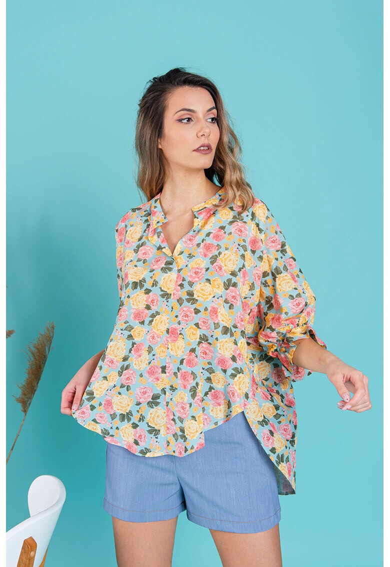 RESENSE Bluza asimetrica cu model floral Thea - Pled.ro