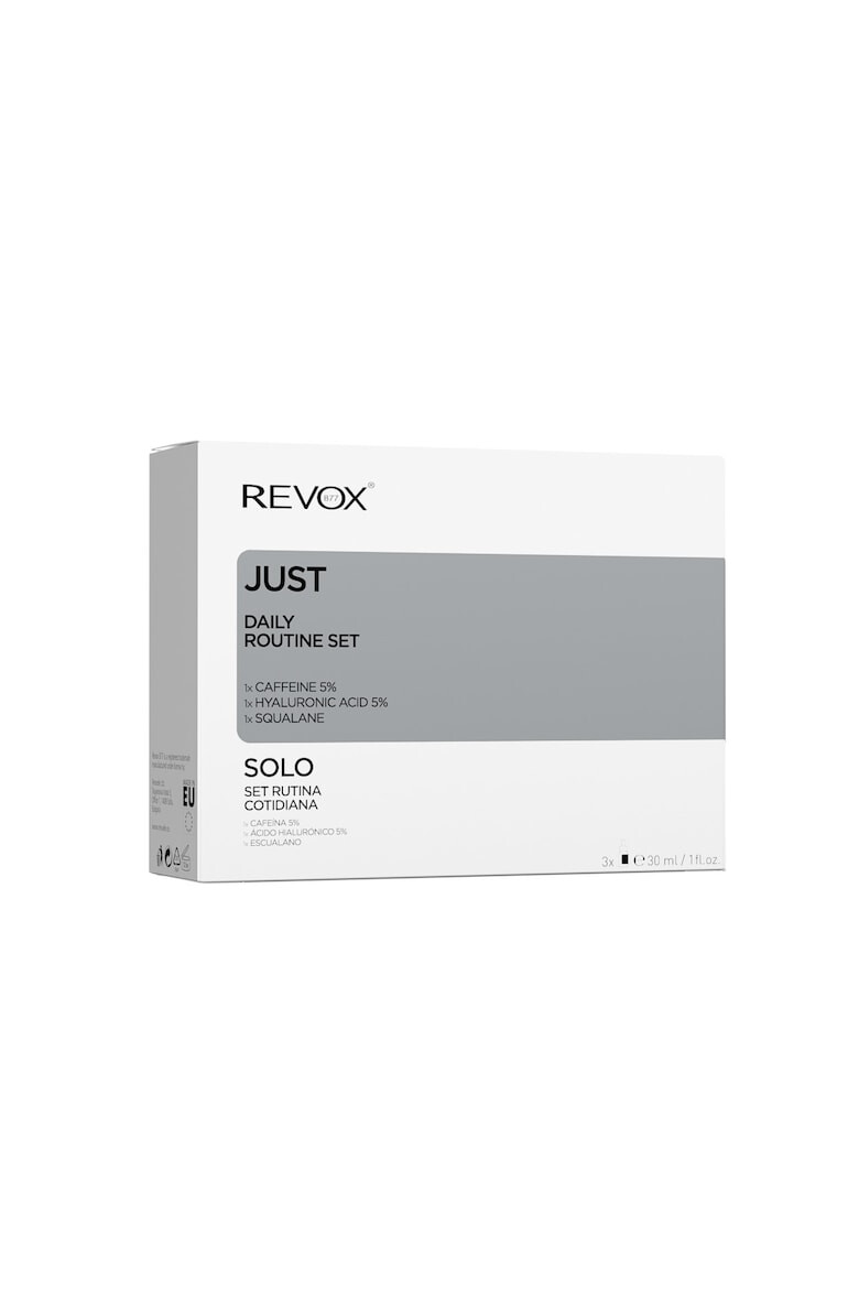 Revox Set pentru fata Just Daily Routine: Serum ochi Just Caffeine 5% 30 ml + Serum Just Hyaluronic acid 5% 30 ml + Serum Just Squalane 30 ml - Pled.ro