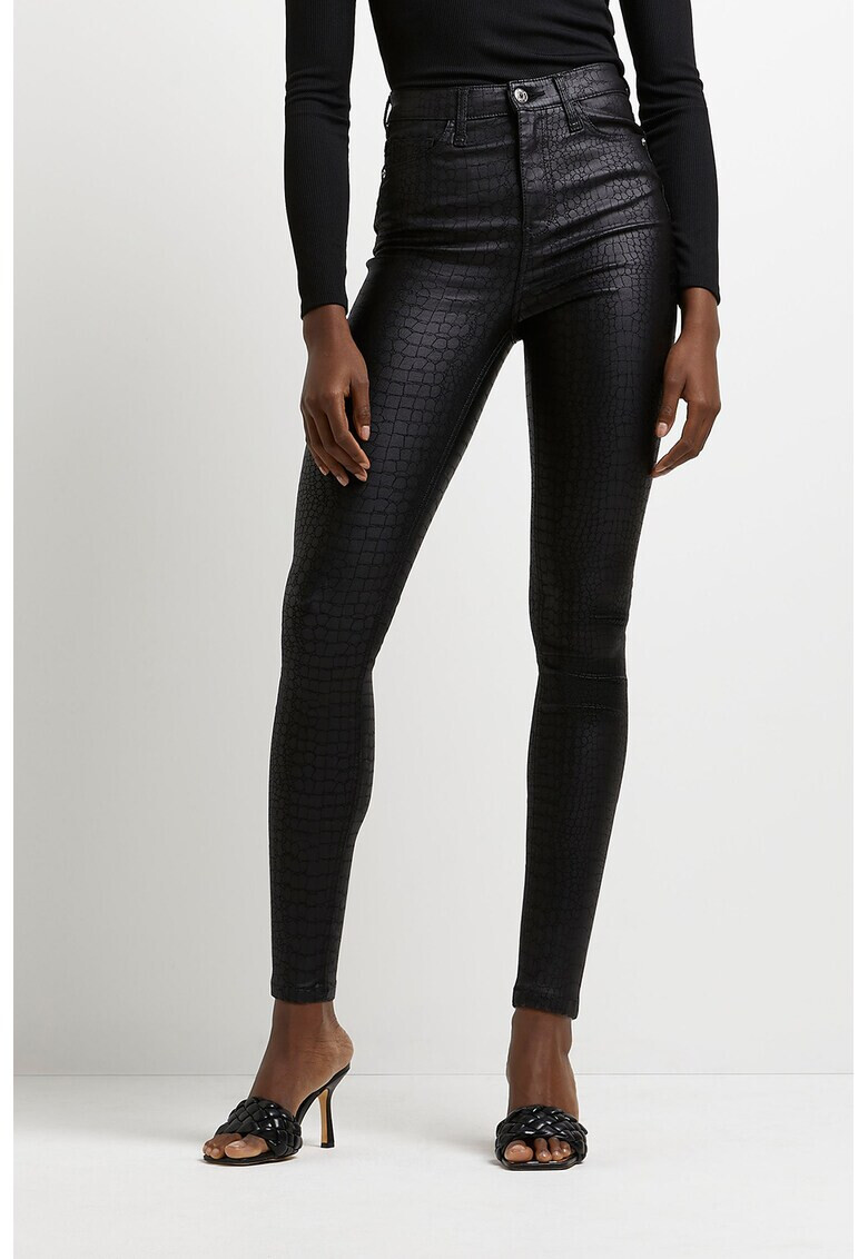 RIVER ISLAND Pantaloni skinny de piele ecologica cu talie inalta - Pled.ro