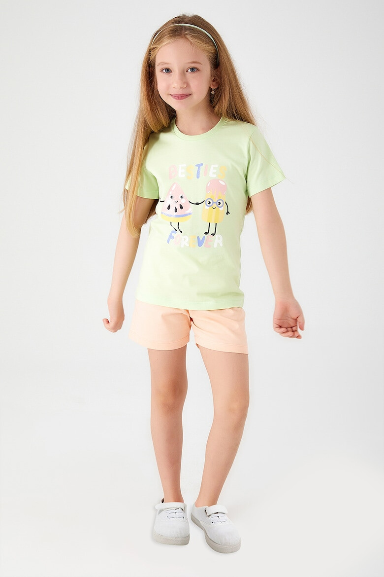 Roly Poly Set de tricou cu imprimeu si pantaloni scurti uni - Pled.ro