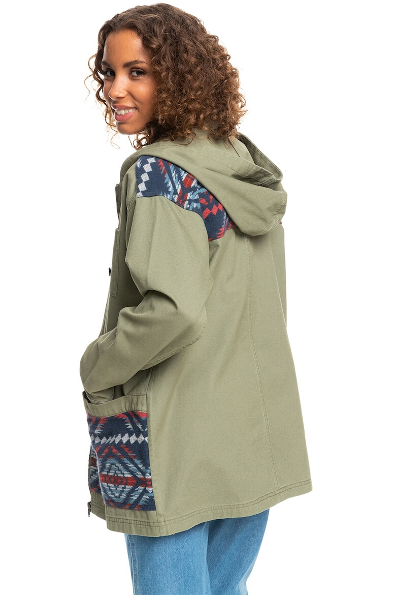 ROXY Jacheta parka cu insertii din jacquard Caught Inside - Pled.ro