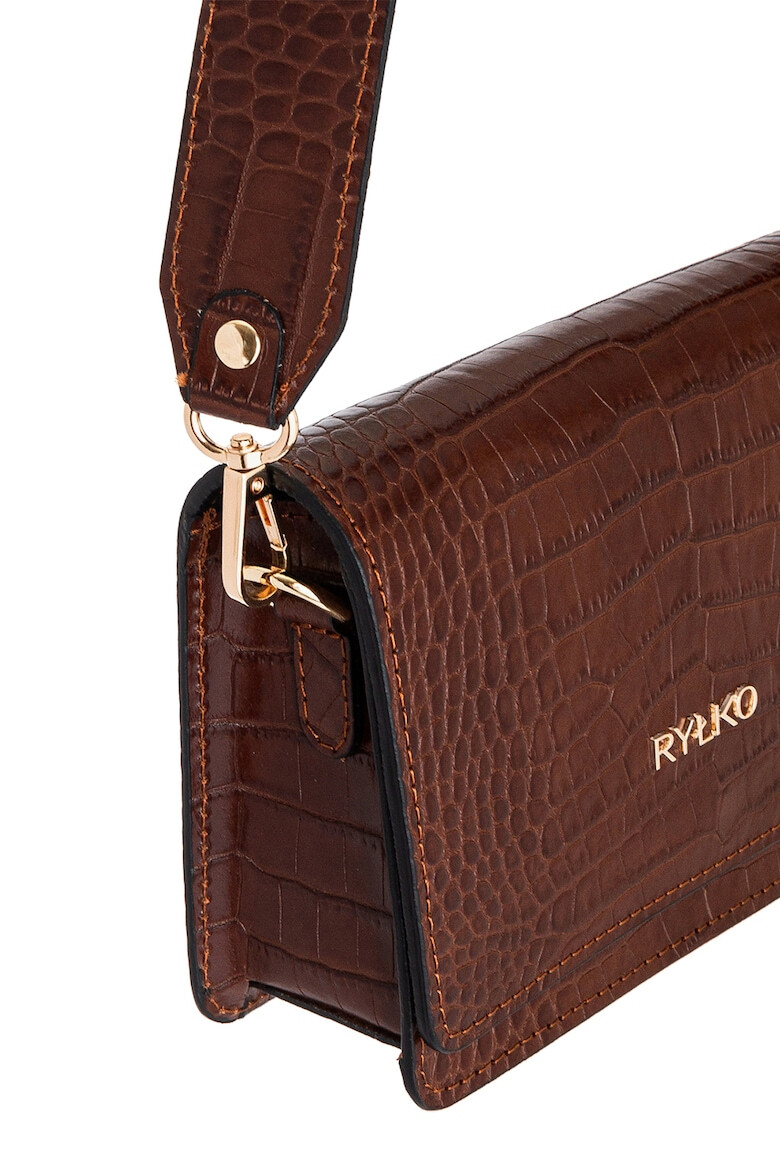 RYŁKO Geanta crossbody de piele cu aspect de piele de crocodil - Pled.ro