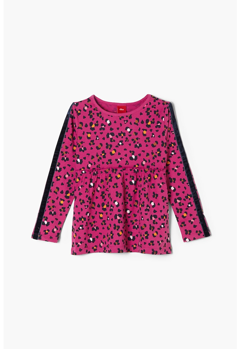 s.Oliver Bluza cu decolteu la baza gatului si animal print - Pled.ro