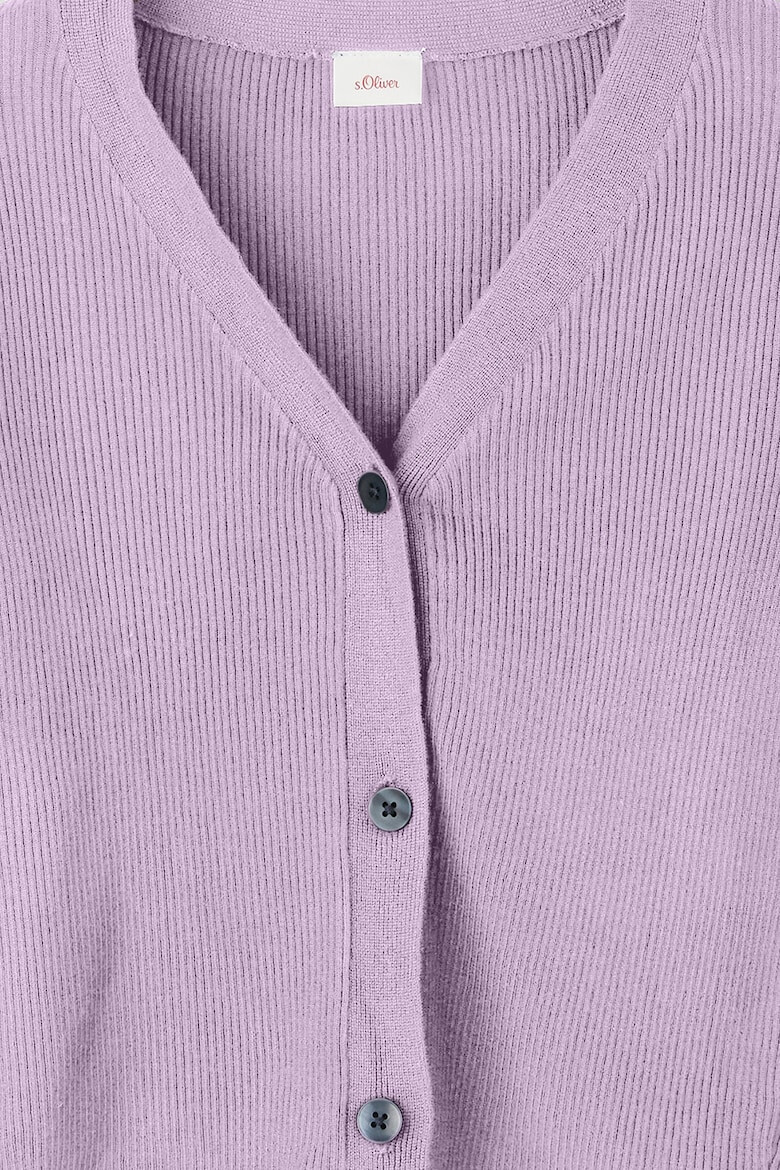 s.Oliver Cardigan slim fit cu aspect striat - Pled.ro