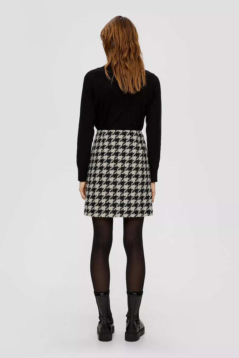 s.Oliver Fusta din tuid cu model houndstooth - Pled.ro