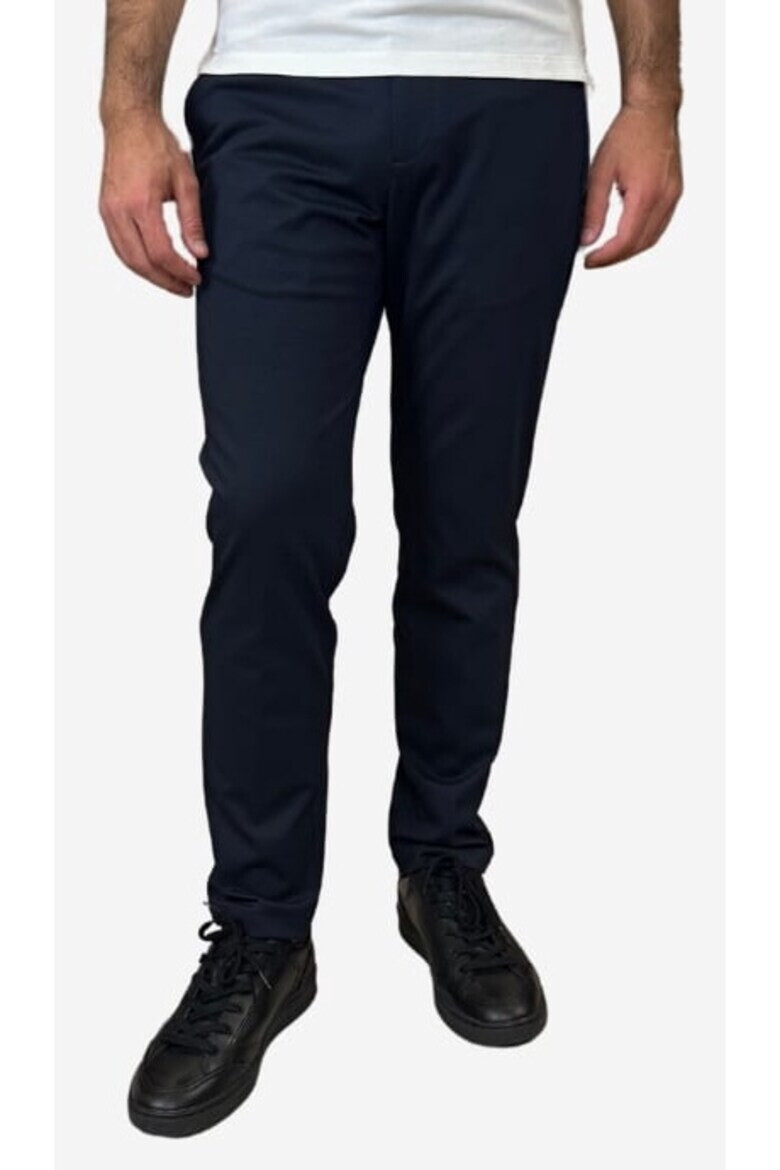 s.Oliver Pantaloni costum barbati cu croiala Slim fit si cu tesatura din jerseu elastic bleumarin inchis - Pled.ro